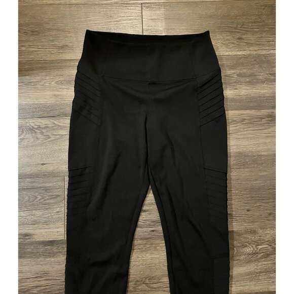 Womens Athleta Delancey Moto Ankle Zip High rise Leggings size medium Athleisure - Picture 2 of 7
